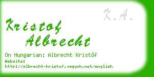 kristof albrecht business card