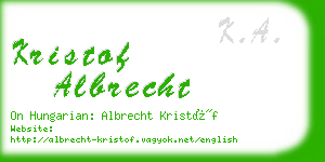 kristof albrecht business card